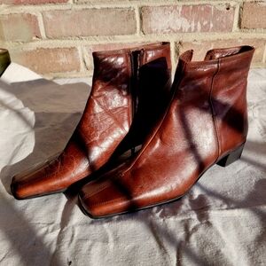 Women's Brown Leather Ankle Boots